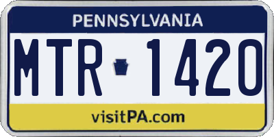 PA license plate MTR1420