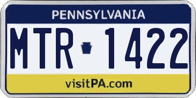 PA license plate MTR1422
