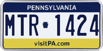 PA license plate MTR1424