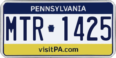 PA license plate MTR1425