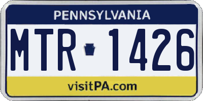 PA license plate MTR1426