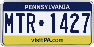 PA license plate MTR1427