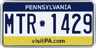 PA license plate MTR1429
