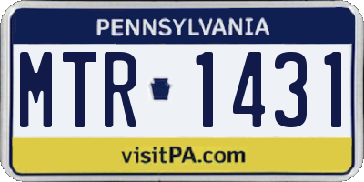PA license plate MTR1431