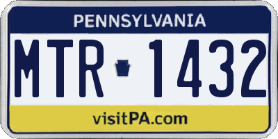 PA license plate MTR1432