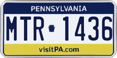 PA license plate MTR1436