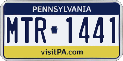 PA license plate MTR1441
