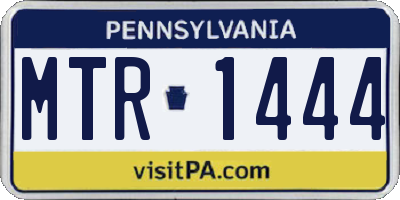 PA license plate MTR1444