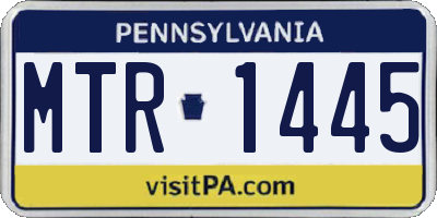 PA license plate MTR1445