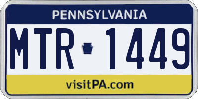 PA license plate MTR1449