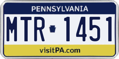 PA license plate MTR1451