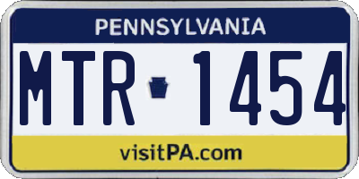 PA license plate MTR1454