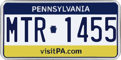 PA license plate MTR1455