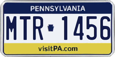 PA license plate MTR1456