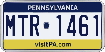 PA license plate MTR1461