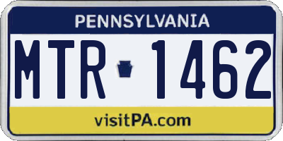 PA license plate MTR1462