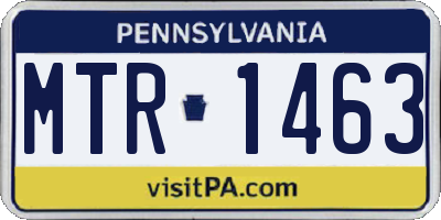 PA license plate MTR1463