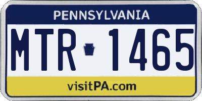PA license plate MTR1465
