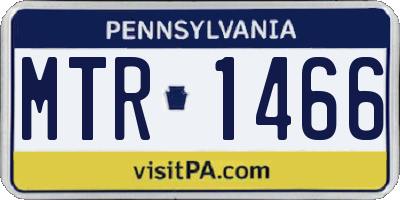 PA license plate MTR1466