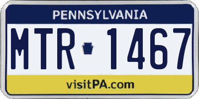 PA license plate MTR1467