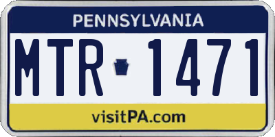 PA license plate MTR1471