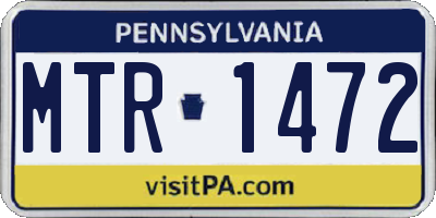 PA license plate MTR1472