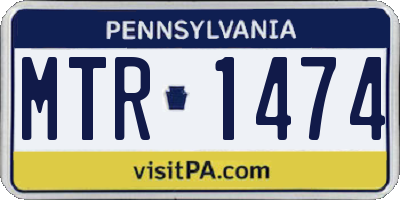 PA license plate MTR1474