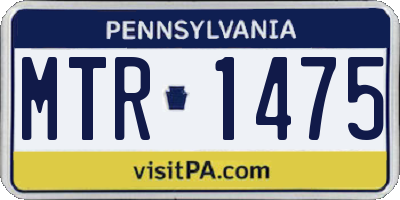 PA license plate MTR1475