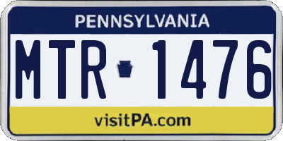 PA license plate MTR1476