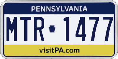 PA license plate MTR1477