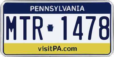 PA license plate MTR1478