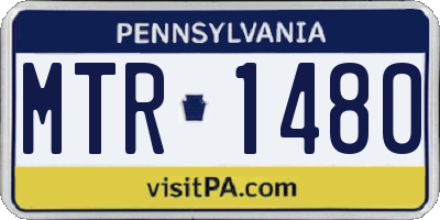 PA license plate MTR1480