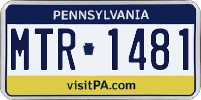 PA license plate MTR1481
