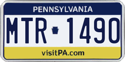 PA license plate MTR1490