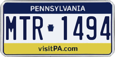 PA license plate MTR1494