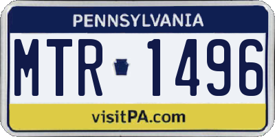 PA license plate MTR1496