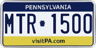 PA license plate MTR1500