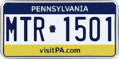 PA license plate MTR1501