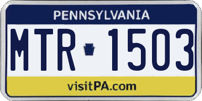PA license plate MTR1503