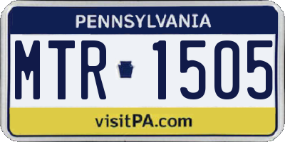 PA license plate MTR1505