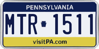 PA license plate MTR1511