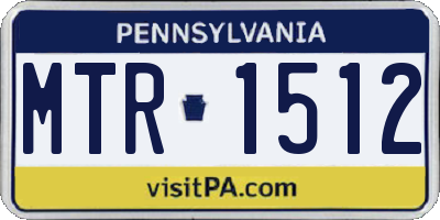 PA license plate MTR1512