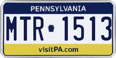 PA license plate MTR1513