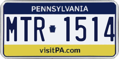 PA license plate MTR1514
