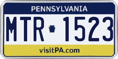 PA license plate MTR1523