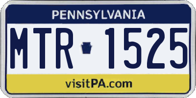 PA license plate MTR1525