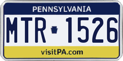 PA license plate MTR1526
