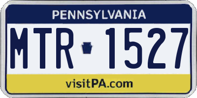 PA license plate MTR1527