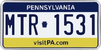 PA license plate MTR1531