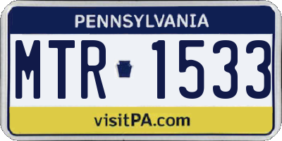 PA license plate MTR1533